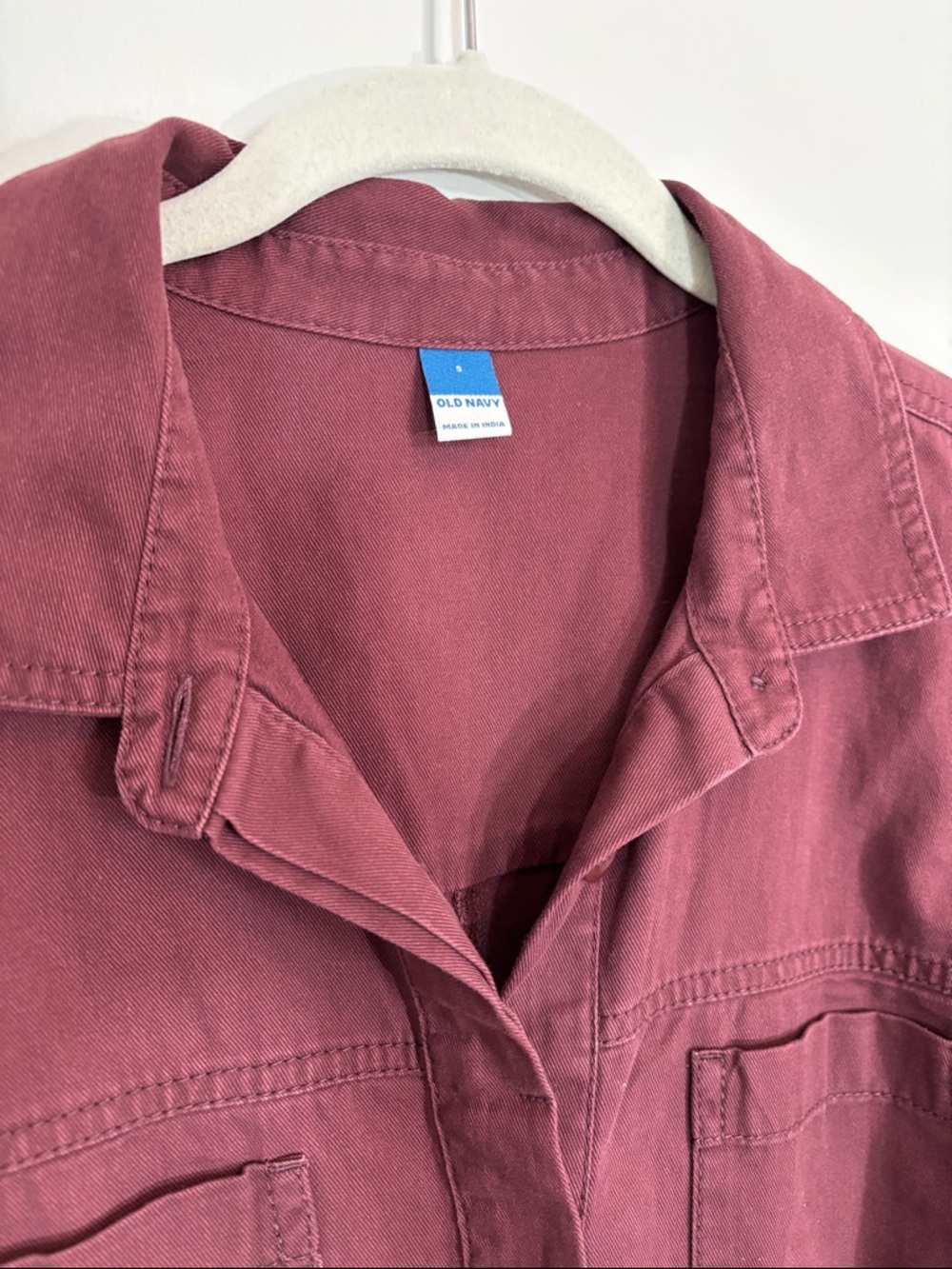 Old Navy Short-Sleeve Utility Jumpsuit in Burgundy/Wine color - Picture 3 of 10